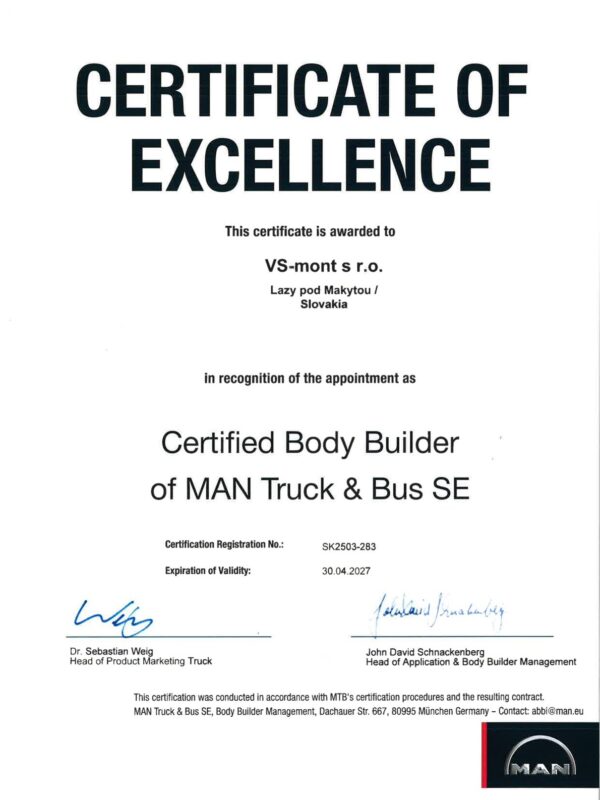 MAN Certified Body Builder